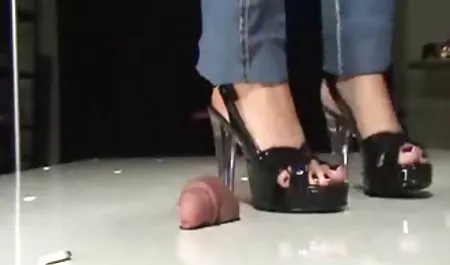 Kayler tries on the underwear in the stall