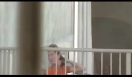 Young chick saw the old man's jerk and slipped with him