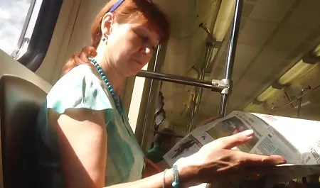 Amazing blonde in black stockings gives in tight popu